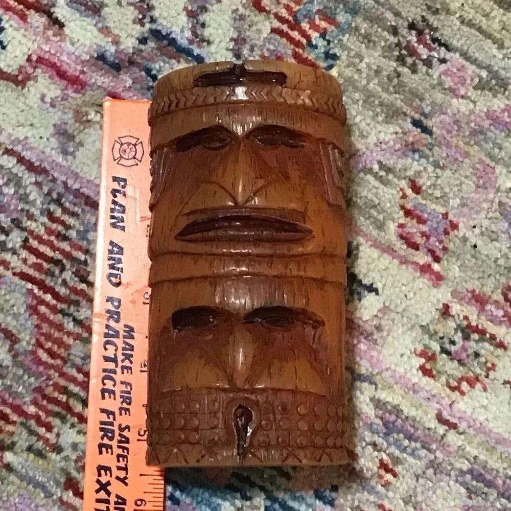 Vintage Beautiful wax tiki candle